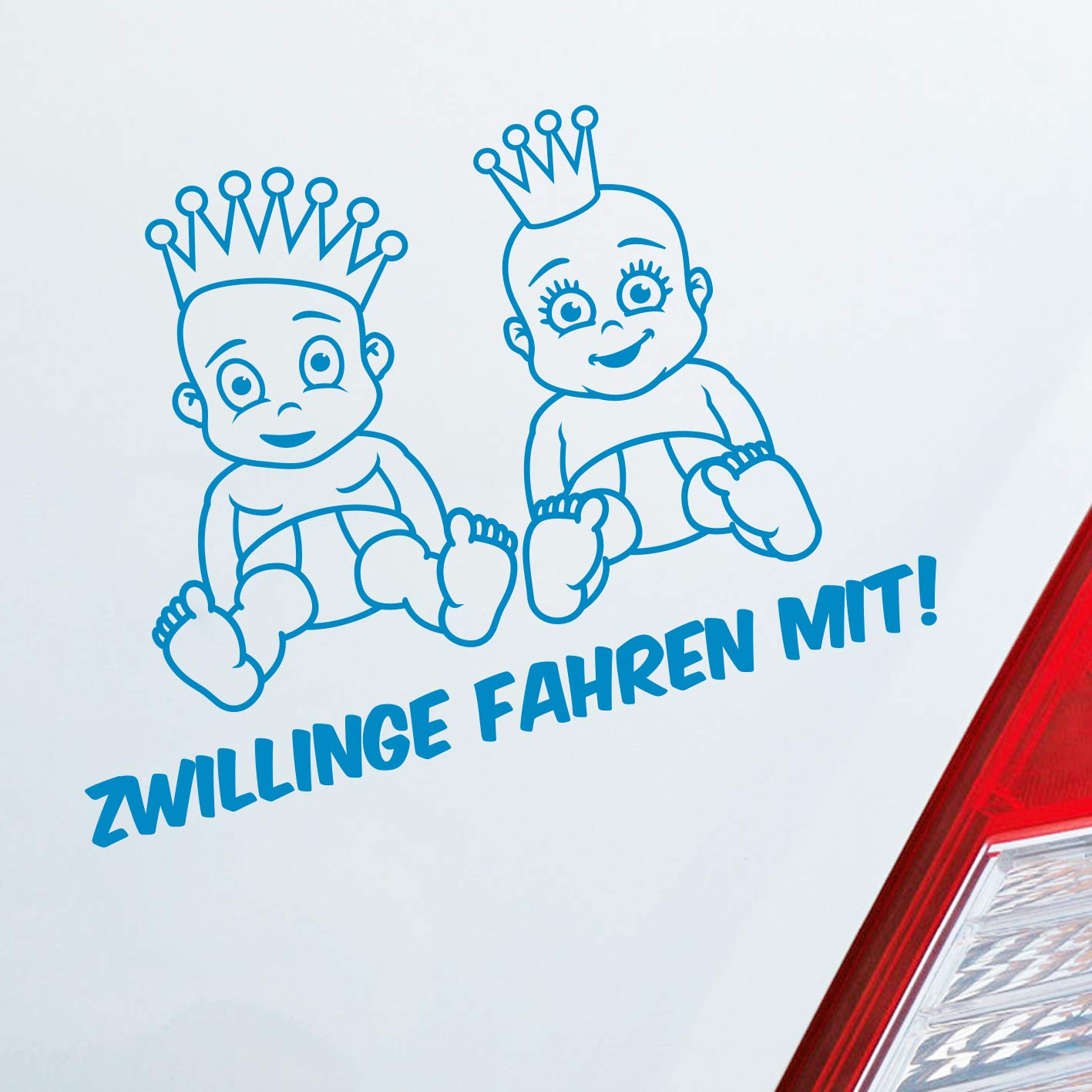 Hellweg Druckerei Zwillinge Fahren mit! Süß Auto Aufkleber Sticker Heckscheibenaufkleber von Hellweg Druckerei