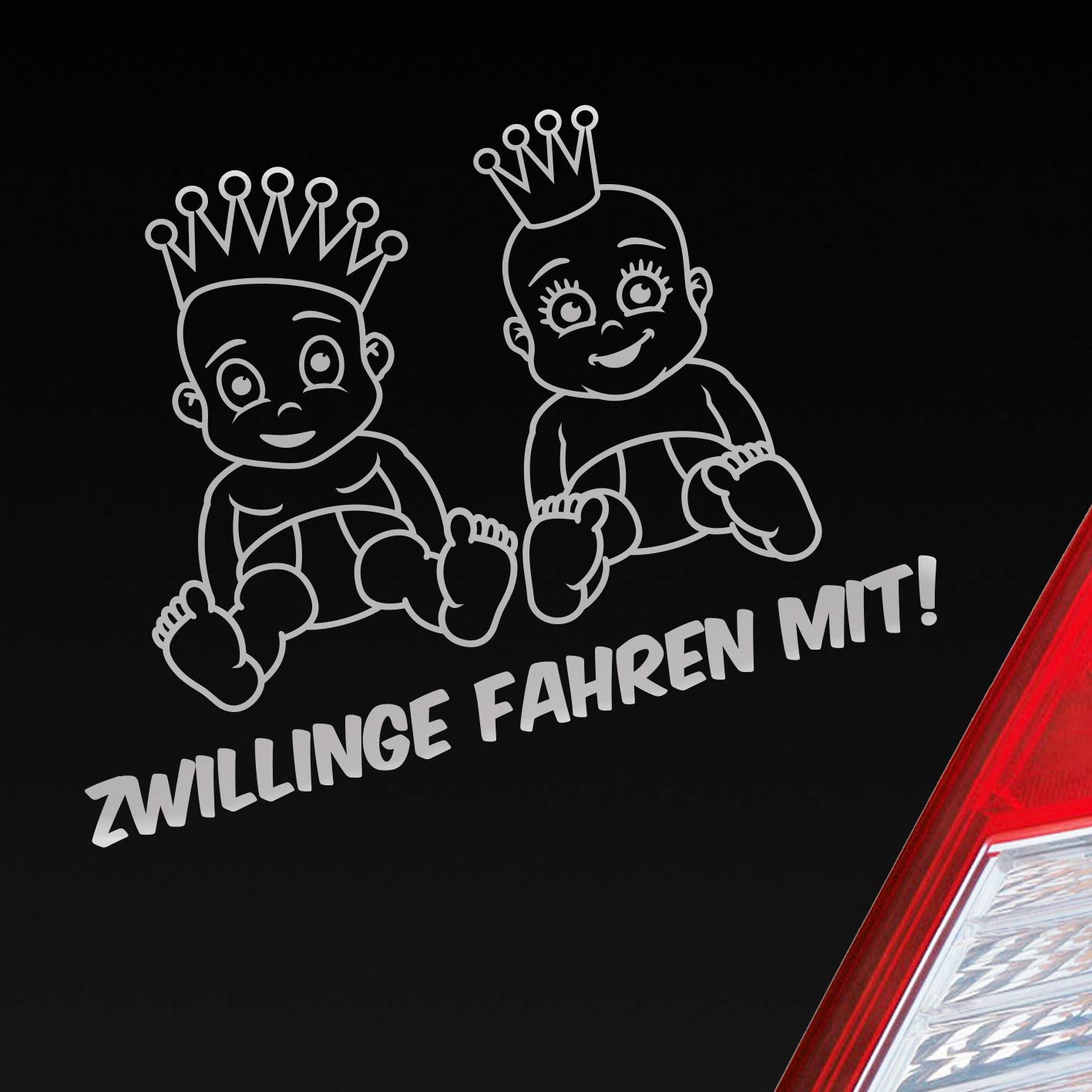 Hellweg Druckerei Zwillinge Fahren mit! Süß Auto Aufkleber Sticker Heckscheibenaufkleber von Hellweg Druckerei