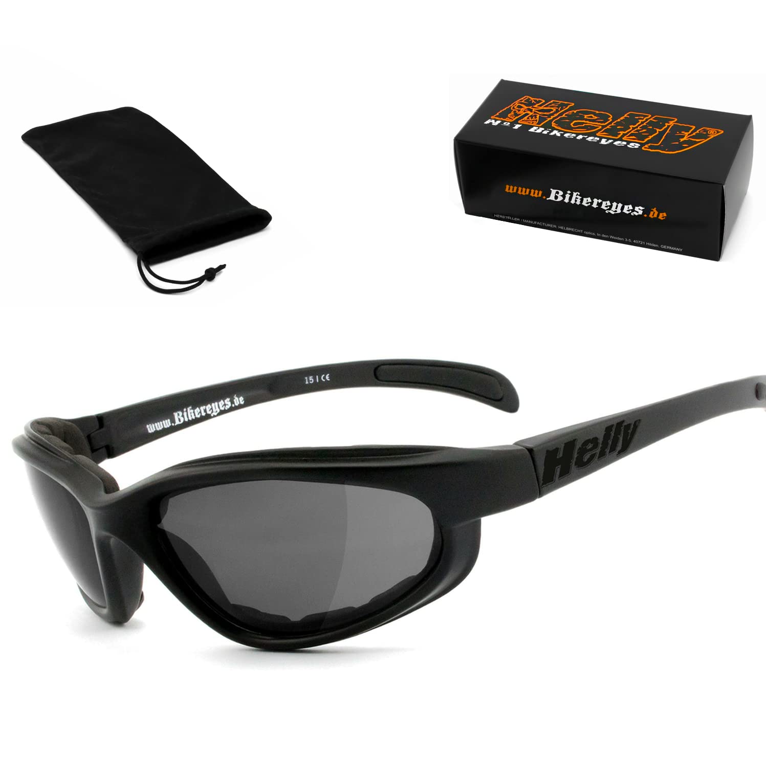 HELLY® - No.1 Bikereyes® | Bikerbrille, Motorradbrille, Motorrad Sonnenbrille | winddicht, gepolstert, beschlagfrei, bruchsicher | TOP Tragegefühl | Brille: thunder 2 von Helly Bikereyes