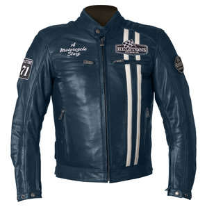 Helstons Indy Lederjacke Blau Weiss von Helstons