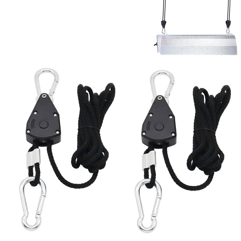 Ratchet Hanger, Seil Ratsche, Ratschenseil, Seilhakenratsche, Hanger Seilratsche, Einziehbare Pflanzenrolle, Ratschenhakenrolle, Rope Ratchet Hanger Seil für Hausgartenpflanzen, 2 Stück von Helweet