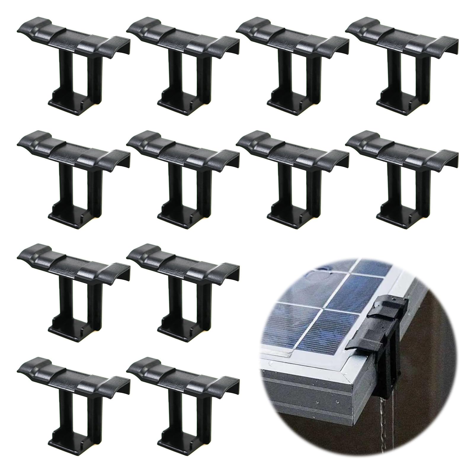 Solarpanel Wasserablauf Clips, Solarpanel Schlammentfernungsclip, Solarmodul Wasserablauf Clips, 12 Stück Solarmodul Reinigungsclips, Photovoltaik Panel Wasserablauf Clips, 30mm von Helweet