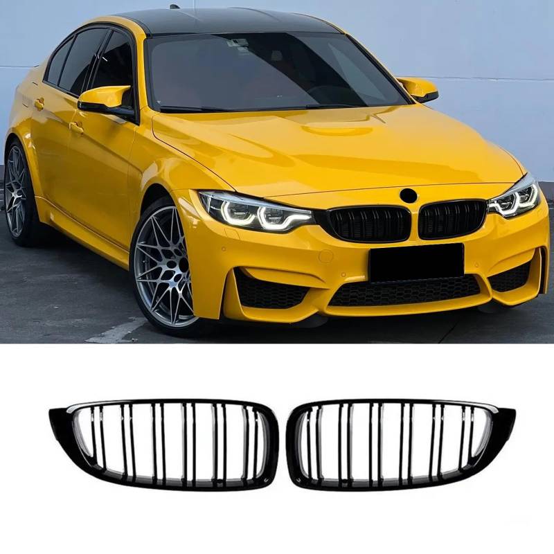 Hengjiayao F32 Nieren grill passend für BMW 4er F32 F33 F36 nieren (2014–2019) F82 M4 F80 M3 (2015–2019) F33 Nieren Schwarz F36 Kühlergrill Vorne Links Rechts Doppell (For 4er F32 2014-2019) von Hengjiayao