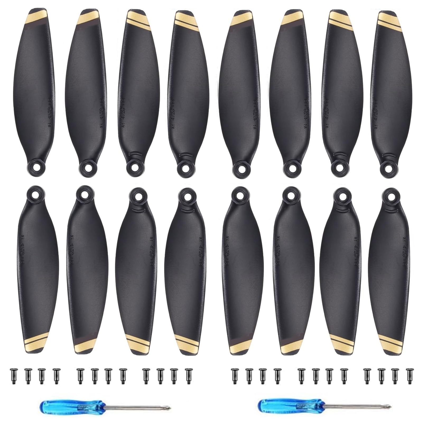 Hengrongshen 16 Pcs Mini 2 SE Propeller/Mini 2 Propeller/Mini SE Propeller/Mini 4K Propeller, Low-Noise & Stabil Drohne Mini 2/Mini 4K/Mini SE/Mini 2 SE Zubehör Propeller für Drohnenersatz (Gold) von Hengrongshen