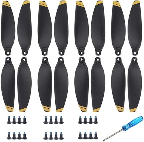 Hengrongshen Mavic Mini Propeller, 16 Pcs Drohne Mavic Mini Propeller mit 24 Schrauben und 2 Schraubendreher, Mavic Mini Zubehör für Drohnenersatz, 4726 Propeller für Mavic Mini (Gold) von Hengrongshen