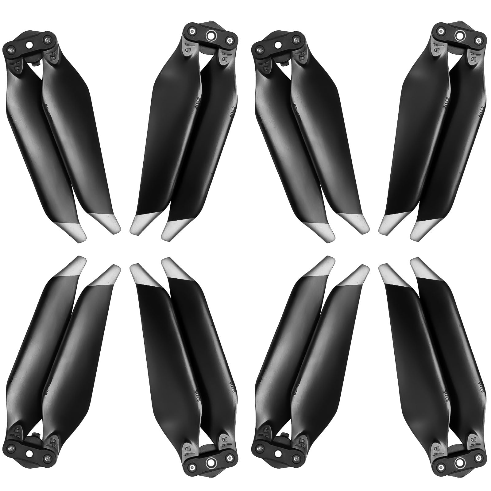 Hengrongshen Mavic Pro Propeller, 8 Pcs Drohne Mavic Pro Propeller mit Push-Typ-Schnellverschluss-Design, Mavic Pro Zubehör für Drohnenersatz, 8331F Propeller für Mavic Pro (Silber) von Hengrongshen