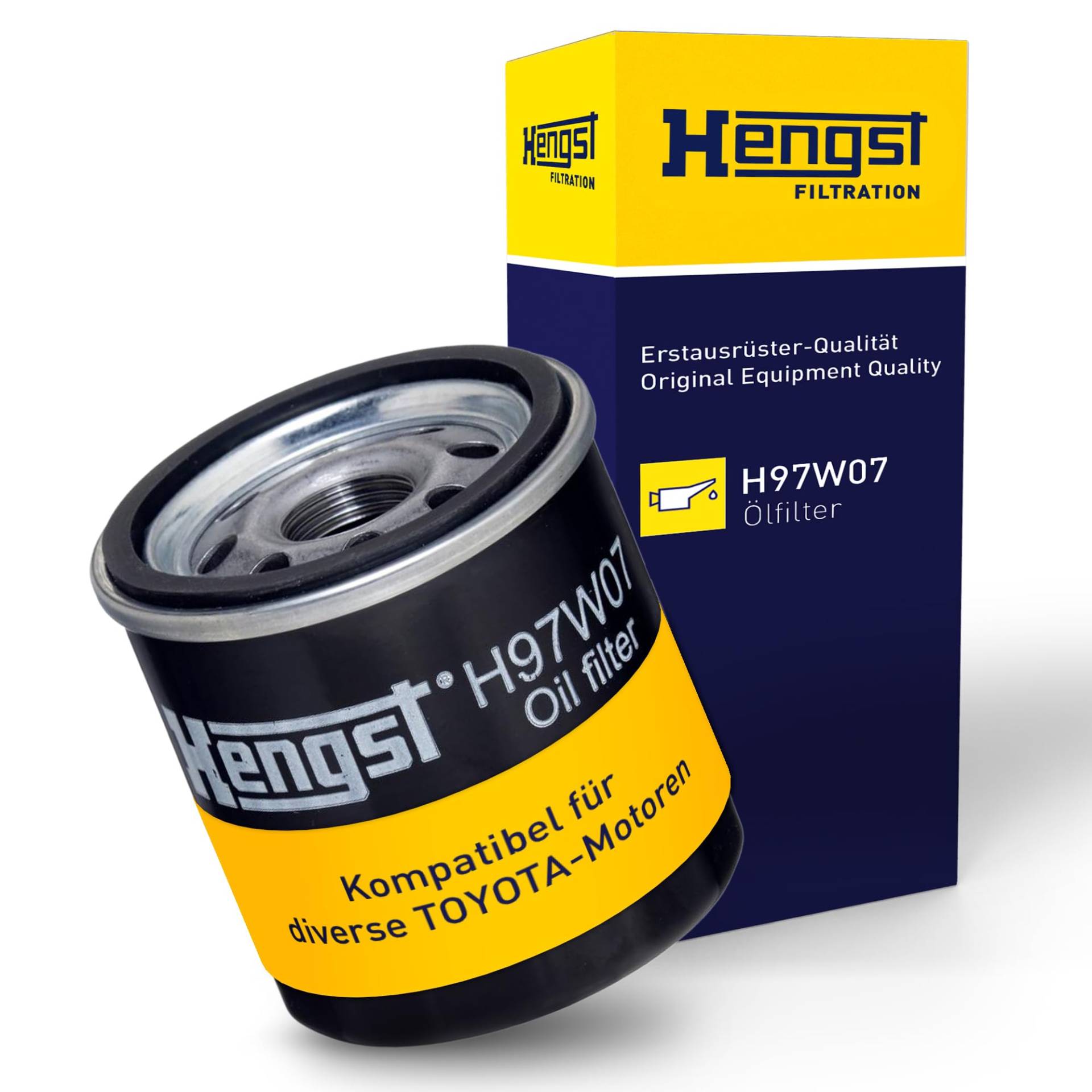 HENGST Ölfilter Type H97W07 - Öl-Anschraubfilter für PKW - Ölfilter Auto, Motorölfilter, Filter für Autos von Hengst