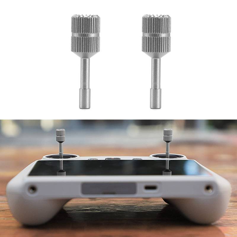 Hensych 1 Paar 3 g Aluminiumlegierung Lengthen Edition RC Control Sticks Joystick für Mini 3 Pro mit Bildschirm-Fernbedienung, Daumenwippe, abnehmbare Joystick-Stange, Titan von Hensych