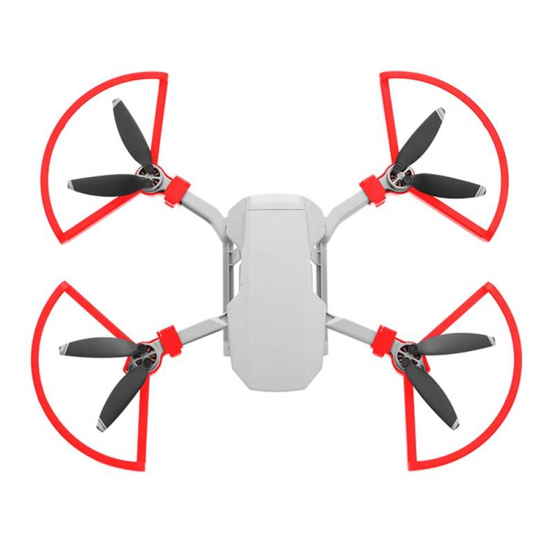 Hensych 4 Stück Schnelle Veröffentlichung Propeller Schutz Requisiten Klinge Ring Startseite Bewachen Flügel Ventilator Schutzset für Mavic Mini/Mavic Mini 2 Drohnenzubehör(Rot) von Hensych