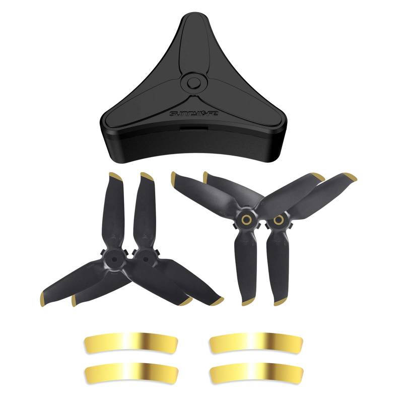 Hensych für FPV Combo Propeller Aufbewahrungskoffer 5328S Propeller für FPV Combo 5328S Propeller Klinge Requisitenbox Absturzsicherung (Fall + 2 Paar goldene Spitze Propeller) von Hensych