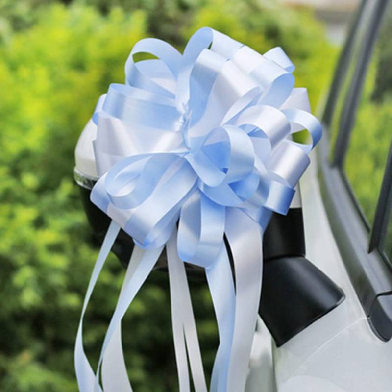 10 STK Autoschleifen Antennenschleifen,Handgemacht Schleifen Hochzeit deko Auto Schmuck Hochzeitsschleifen Blume Hochzeitsauto Dekoration für Hochzeitsdeko Auto Tisch Zimmer Party Dekoration,Hellblau von Herbests