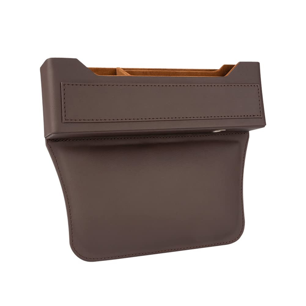 Auto Aufbewahrungsbox,PU Leder Autositz-Lückenfüller Mittelkonsole Autositz Seitentaschen Organizer Auto Seat Gap Organizer Autositztasche für für Geld, Handys, Münzen Schlüssel,Braun #2 von Herbests