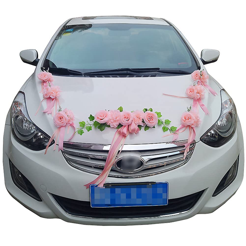 Autoschmuck Hochzeit Braut Paar Rose Deko,Auto Wedding Deko Girlande Auto Hochzeitsdeko Auto Blumenschmuck Auto Wedding Deko Girlande Hochzeitsauto Deko Feste Romantische Rosendekoration Set,Rosa #1 von Herbests