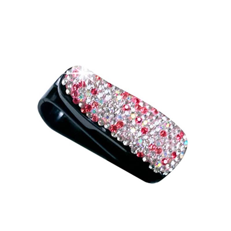 Bling Brillenhalter für Auto Sonnenblende,Glitzer Kristall Strass Sonnenbrillenhalter Sonnenbrillen Clip Sonnenbrillen Brillen Brillenständer Ticket Karte Clip Halter Auto Interieur Zubehör,Bunt von Herbests