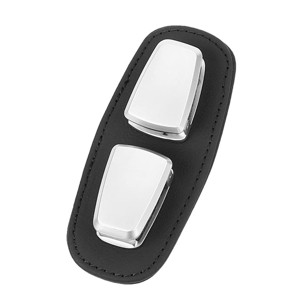 Brillenhalter für Auto Sonnenblende, Sonnenbrillen Brillen mit Kartenkarten Clip PU Leder Auto Sonnenbrillenhalterung Universal Doppelenden Brillenhalterung Auto Interieur Zubehör,Schwarz von Herbests