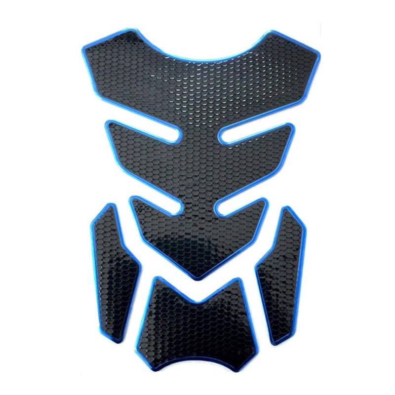 Herbests Tankpad Motorrad, Universal Motorrad 3D Tankschutz Tankaufkleber Carbon Motorrad Heizöl Gas Tankpad Schutz Aufkleber Decals Kohlefaser Protector Aufkleber Lackschutz Tankaufkleber,Blau von Herbests