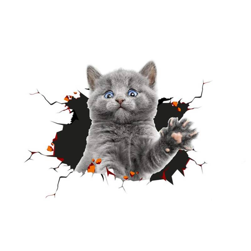 Realistic 3D Katze Autoaufkleber,Tier Lustige Aufkleber Dekorativer Wasserdichter Autofensteraufkleber Motorhaube Sticker Riss Vinyl Katze Aufkleber Auto Dekoration Styling Aufkleber Für Stoßfänger von Herbests