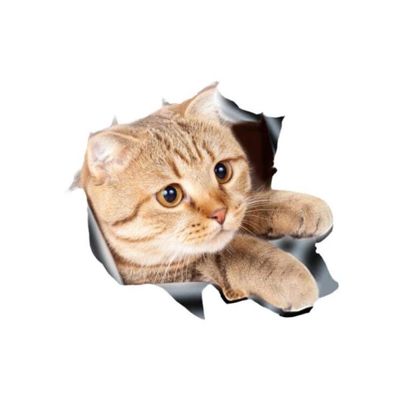 Realistic 3D Katze Autoaufkleber,Tier Lustige Aufkleber Heckscheibenaufkleber Wasserdichter Motorhaube Sticker Auto Dekoration Styling Aufkleber Personalisierte Dekoration Für Autofenster Stoßfänger von Herbests