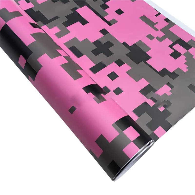 Selbstklebend Autofolie, Camouflage Auto Folie Selbstklebend Wasserdichter Auto Schutz Folie Vinyl Wrap Lackschutzfolie DIY Folie Autoaufkleber für Auto/Fahrrad/Motorrad DIY,Rosa,30cmx152cm von Herbests