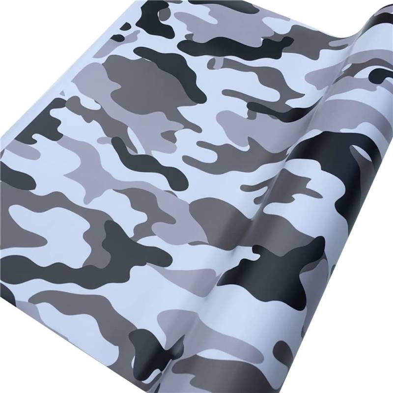 Selbstklebend Vinyl Autofolie,152cmx30cm Camouflage Auto Folie Selbstklebend Wasserdichter Auto Schutz Folie Lackschutzfolie DIY Vinyl Folie Autoaufkleber für Auto Motorrad Fahrrad,Schwarz Weiß von Herbests