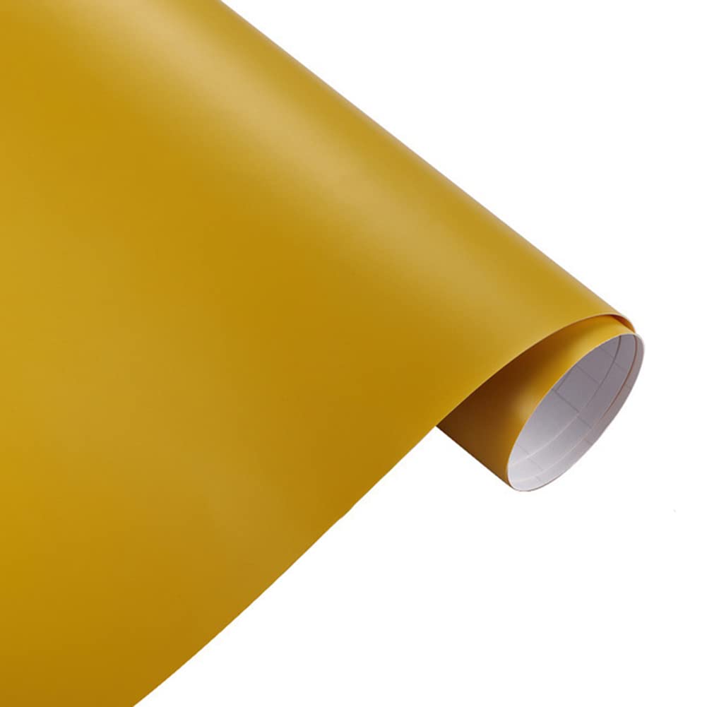 Selbstklebend Vinyl Autofolie,Auto Folie Klebefolie Blasenfrei Auto Schutz Folie Lackschutzfolie DIY PVC Wrap Auto Styling Folie Autoaufkleber für Innen Außen für Auto, Motorrad,Gelb 50 * 200cm von Herbests