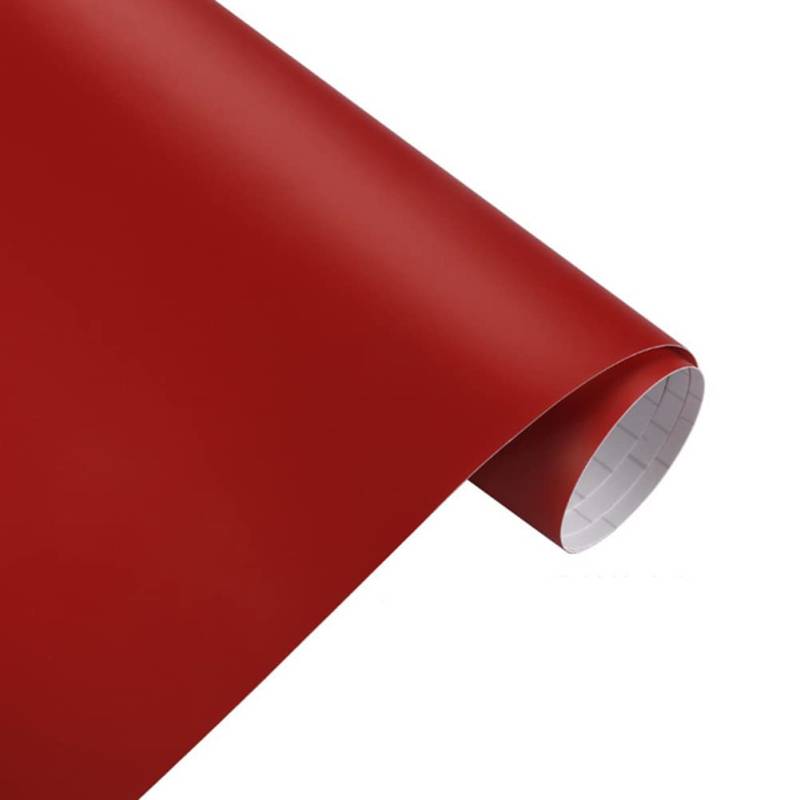 Selbstklebend Vinyl Autofolie,Auto Folie Klebefolie Blasenfrei Auto Schutz Folie Lackschutzfolie DIY PVC Wrap Auto Styling Folie Autoaufkleber für Innen Außen für Auto, Motorrad,Rot 50 * 200cm von IUSOT