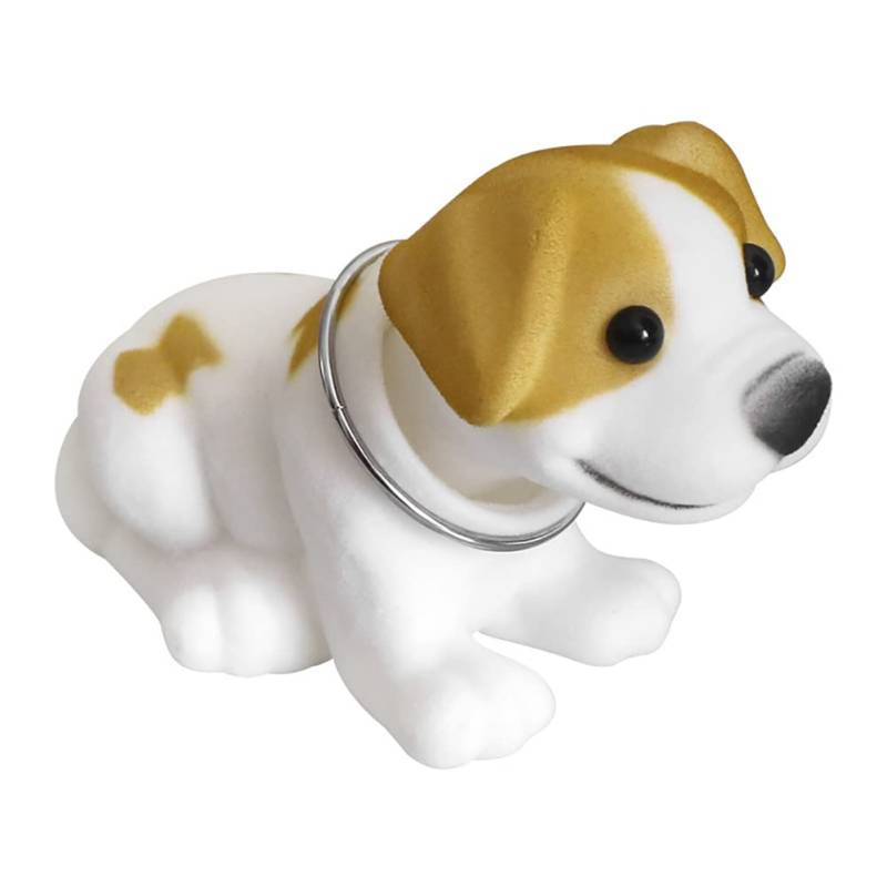 Wackelkopf Hund Auto, Auto Armaturenbrett Dekoration PVC Hund Wackelfigur Hund Dekofigur Kopfschütteln Tierfiguren Miniatur Auto Innendekoration Wohnzimmer Tischdeko Ornamente Auto Spielzeug von Herbests