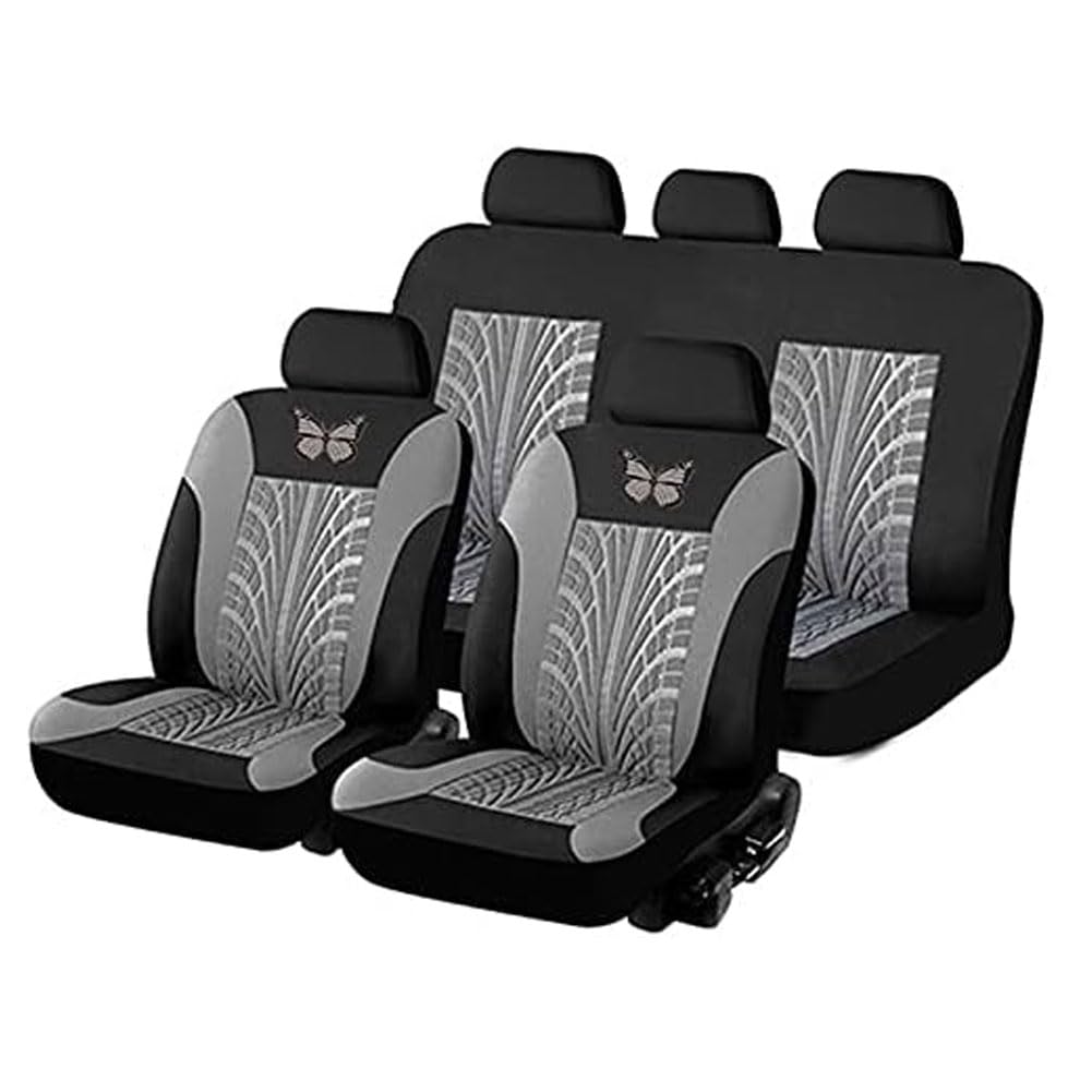 Auto Sitzbezüge Set für Mitsubishi Space Star 2.GEN 2.gen,Stoff Autositzbezüge Schonbezüge Wasserdicht Atmungsaktiv Autositzschoner Zubehör,B/Gray von HerfsT