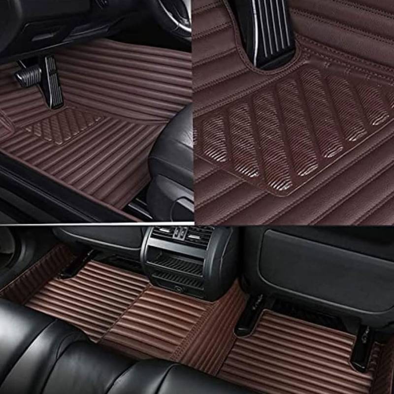 für M-ercedes GL Class X166 2013-2016(LHD) Auto Fußmatten PU Leder Fussmatten Set Autoteppich Vorne und Hinten Bodenmatte wasserdichte rutschfeste Zubehör,A/Brown von HerfsT