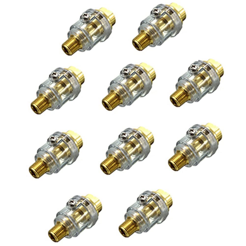 Hermosiey 10 Mini Oiler Pneumatic Tool Accessories- 1/4 NPT Oiler Oil Lubricator für Air Compression Air Tool Oiler -Gelb von Hermosiey