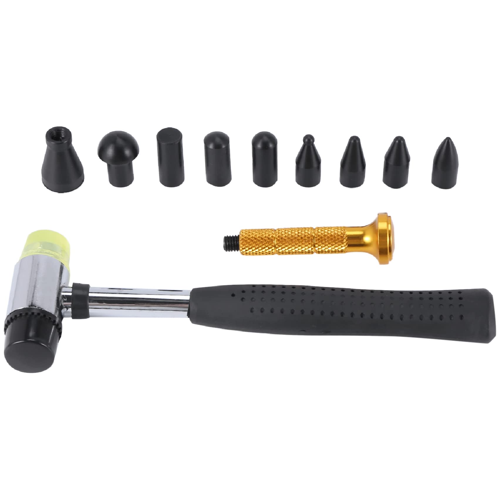 Hermosiey 10 StüCk Karosserie Lackierbare Dellen Reparatur Werkzeuge mit Knock Nieder Kopf Zapfhahn Nieder Werkzeuge Set Dent Reparatur Kit von Hermosiey