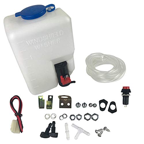 Hermosiey 12 V 1.5L Universal Motorrad Auto Windschutz Scheibe Waschmaschine Reservoir Pump Flasche Kit von Hermosiey