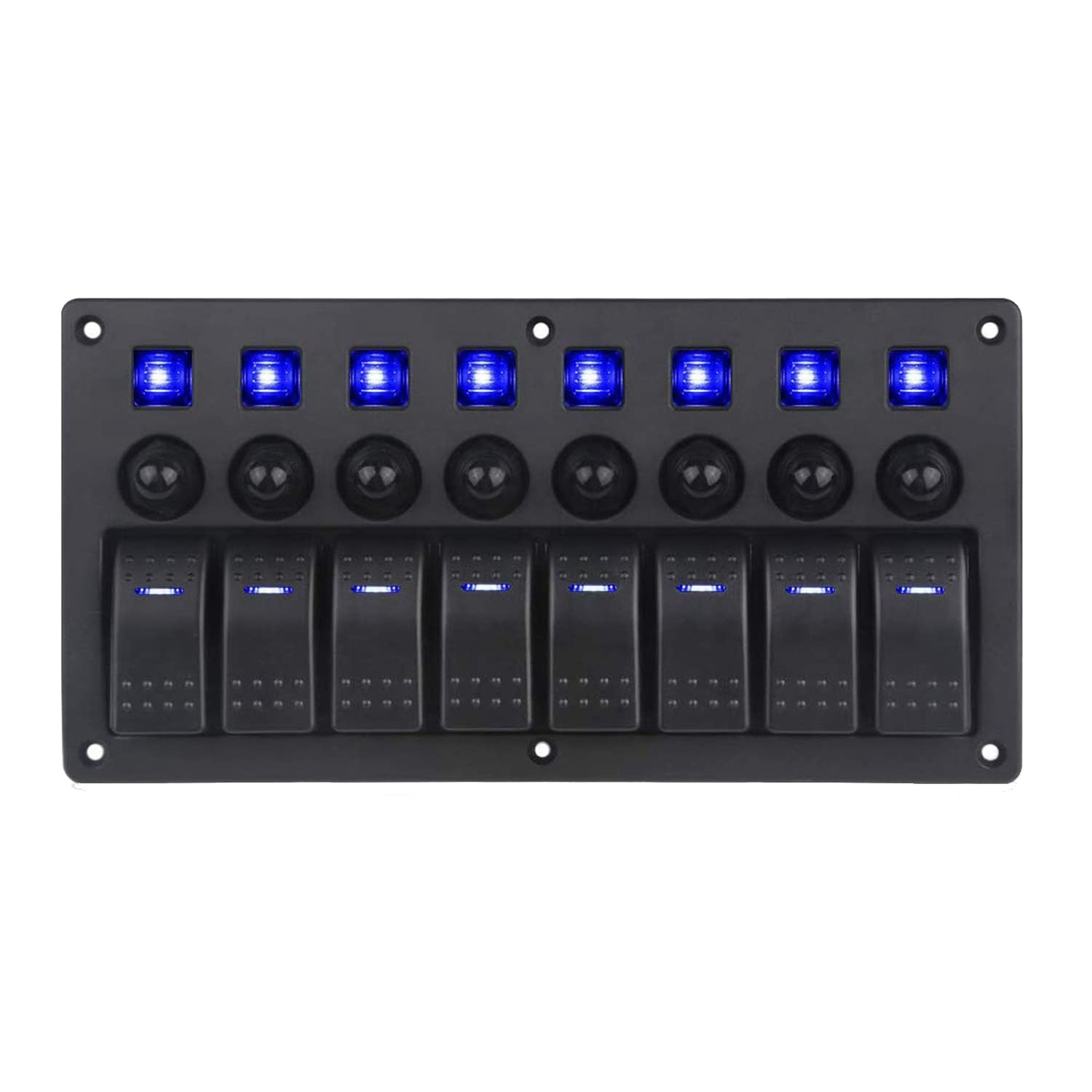 Hermosiey 8-Gruppen-Kombinations-Panel-Schalter Marine-Kippschalter Power Female Switch Switch Panel für Automotive Marine, Blau von Hermosiey