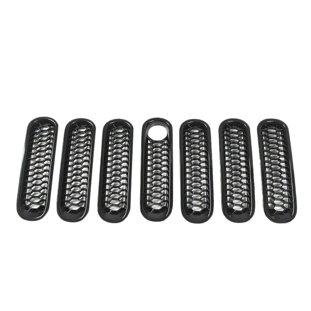 Hermosiey Vorder Grill Gitter Inserts Kit Waben Klammer-In KüHler Grill Schutz Gitter Grille mit Verriegelungs Loch für JK 2007-2017 von Hermosiey