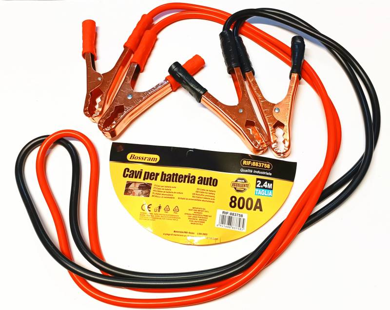 Herran Kabel für Autobatterie 800AMP, Starthilfekabel für Batterie, Anschlusskabel 2,4 Meter (Kabel 2,4 Meter) von Herran