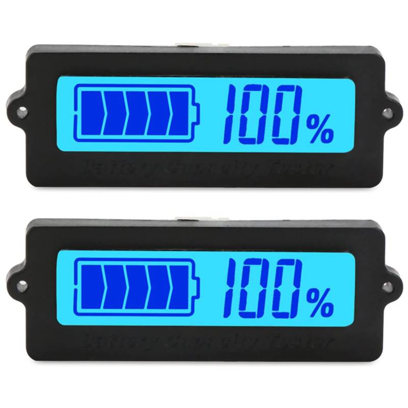 Herxermeny 2X Blaue Hintergrundbeleuchtung LCD-Batterie KapazitätsüBerwachung DC 8-63V Lithium-Ionen-Batterie Elektrische 12V Blei-Säure-Batterie von Herxermeny