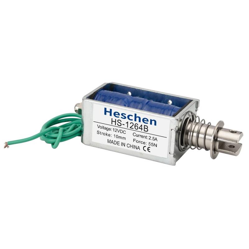 Hechen Elektromagnet, HS-1264B, DC12V 2.5A 55N, 10mm Hub, Push Pull Typ Open Frame Türschloss von Heschen