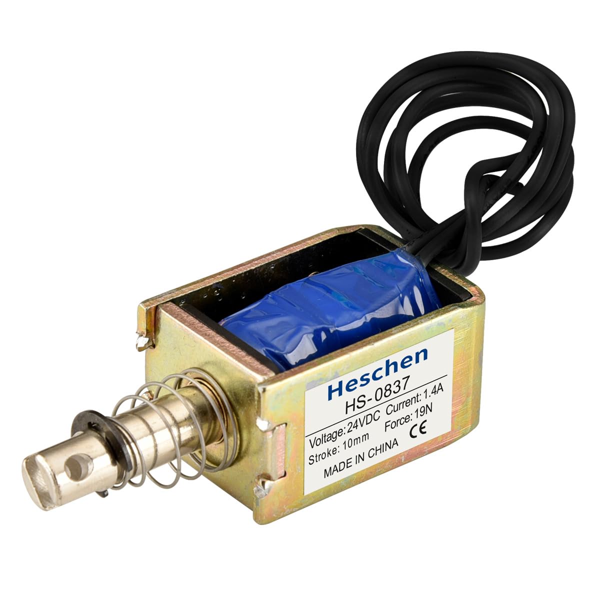 Hechen Magnet-Elektromagnetnetz HS-0837 DC24V 15N 10mm Hub Pull Typ offener Rahmen von Heschen