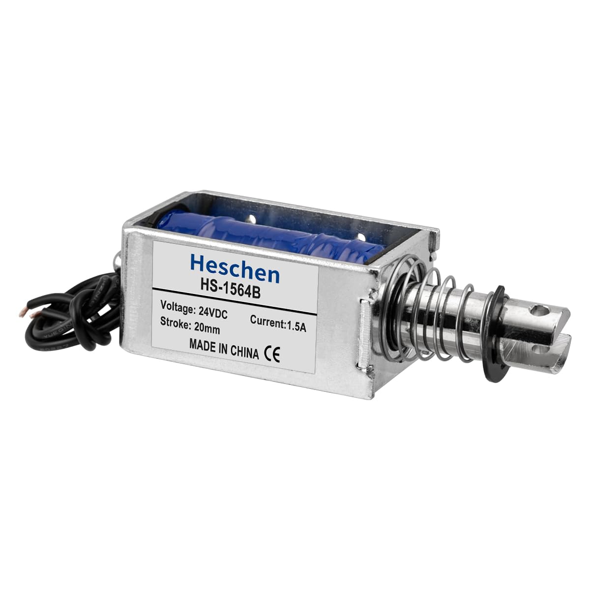 Heschen Magnet-Elektromagnet, HS-1564B, DC24V 1,5A, 20mm Hub, Kraft 60N, Push-Pull-Typ, offener Rahmen, Linearbewegung von Heschen