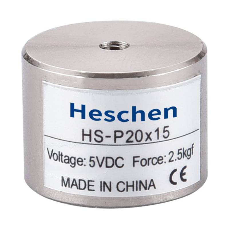 heschen Elektromagneten Magnet Magnetventil P20/15, OD: 20 mm, DC 5 V, 2,5 kg/2500 g von Heschen