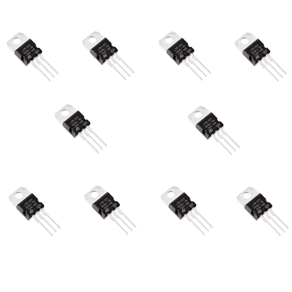 HeyNana - 10 pcs L7812CV LM7812 L7812 12V 1,5A 1500mA TO-220 Voltage Regulator IC 12V 1.5A TO-220 von HeyNana