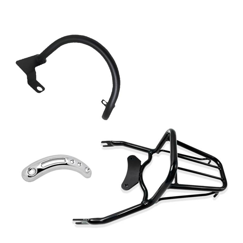 Motorrad Gepäckträger Für Monkey 125 Z125M Z125MA Z125MK Gepäckträger Hinten Hinterradgepäckträger(Black Parts) von Hgkqbomb