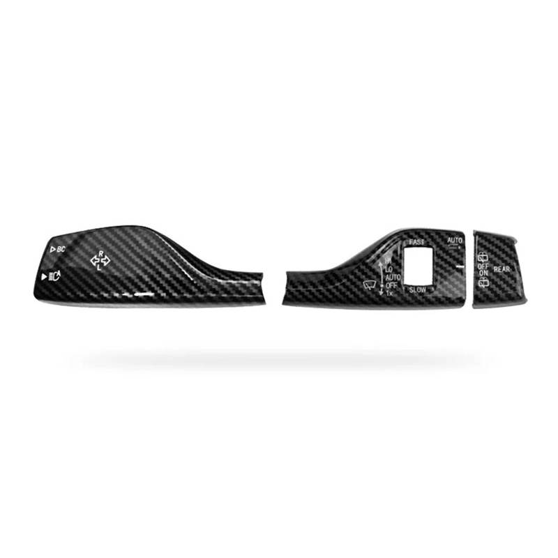 Auto Innenraum Für 1 3 4 5 6 7 8 Serie X4 X6 Z4 M3 M4 M5 M8 X4M X6M I4 IX3 2014-2022 Auto Lenkrad Blinker Wischer Hebel Abdeckung Trim Interieur Zubehör(B Carbon Fiber Black) von Hguvsjd