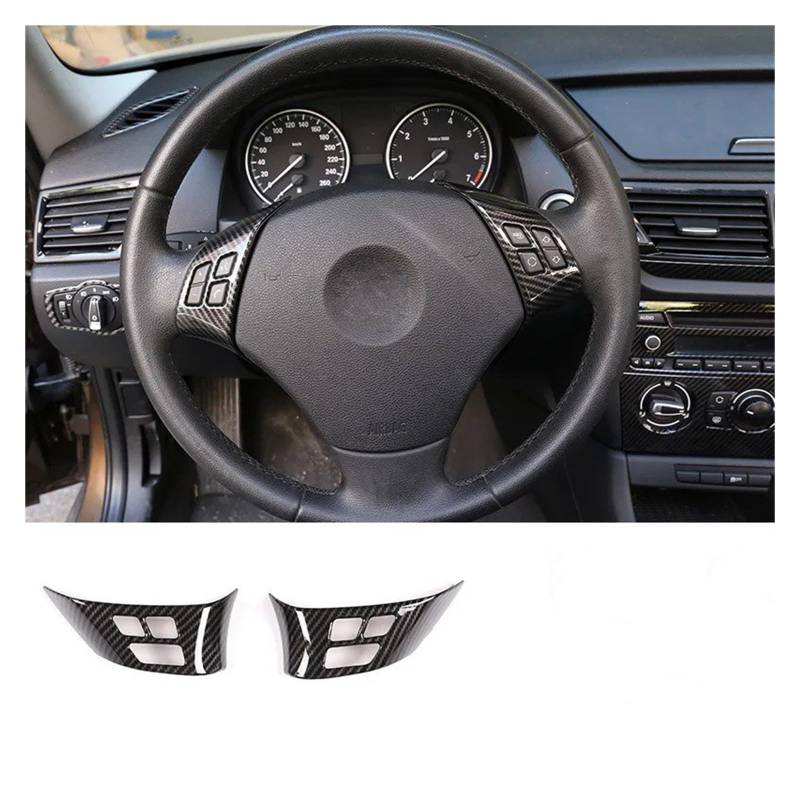 Auto Innenraum Für 1 3er E87 E90 E92 2004-2012 ABS Auto Lenkrad Dekoration Abdeckung Zierrahmen Aufkleber Autozubehör Interieur Zubehör(Style A Carbon Fiber) von Hguvsjd