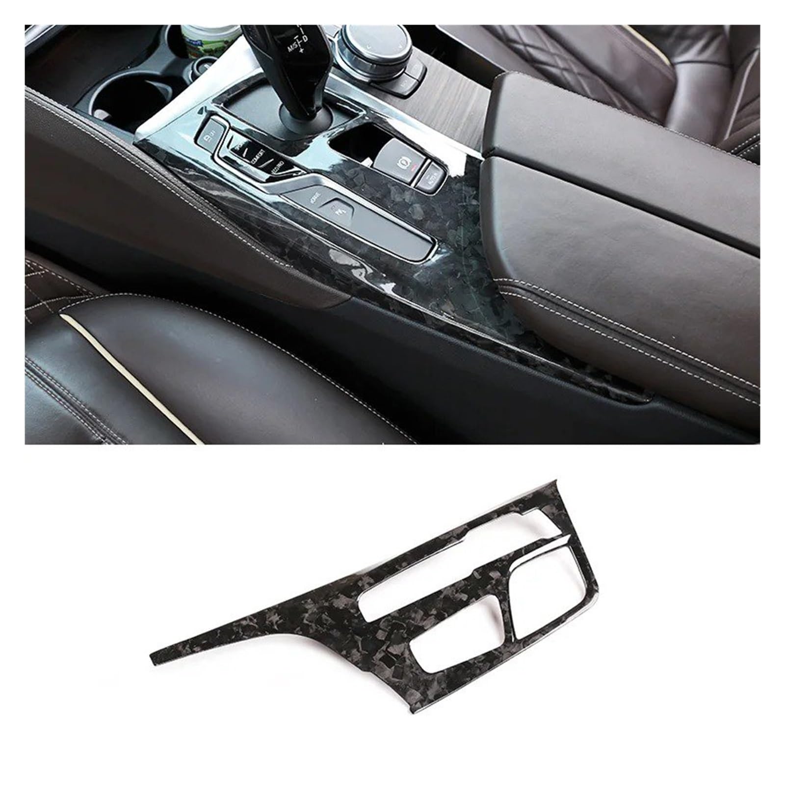 Auto Innenraum Für 5 Series G30 G31 F90 2018 2019 2020 2021 Carbon Fiber Auto Innen Zentrale Konsole Getriebe Shift Panel Interieur Zubehör(Forging Grain) von Hguvsjd