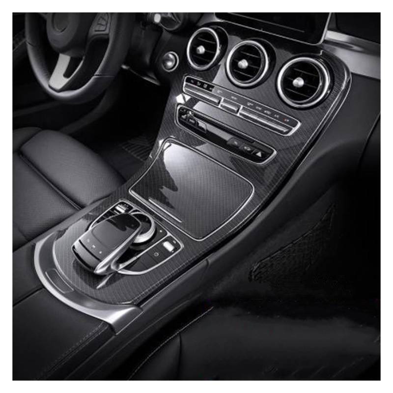 Auto Innenraum Für Benz Für GLC C-Klasse W205 X235 Auto Zentralsteuerung Gangschaltung Panel Abdeckungen Rahmen Innenverkleidung Aufkleber Autozubehör Interieur Zubehör(G Without Clock Carbon) von Hguvsjd