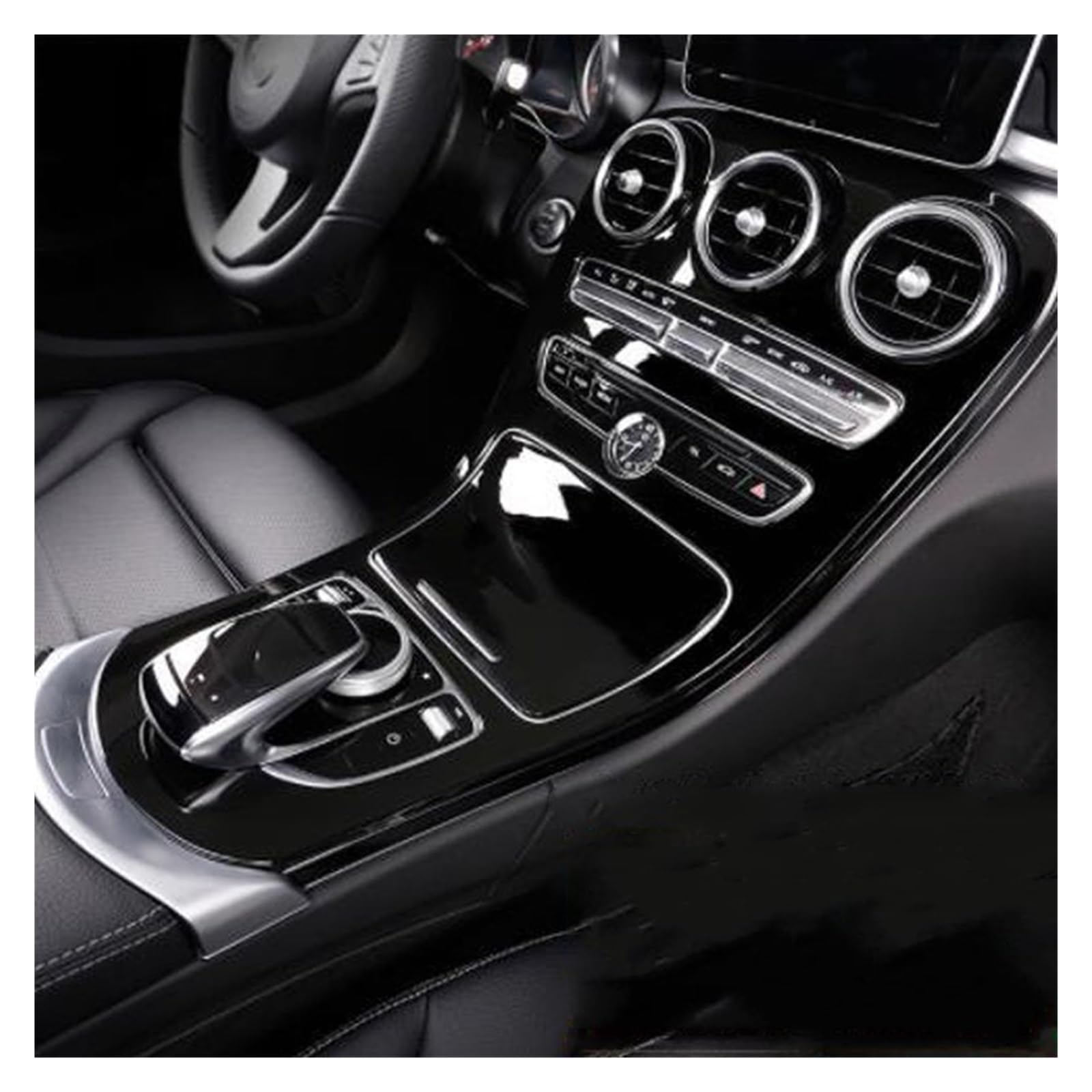 Auto Innenraum Für Benz Für GLC C-Klasse W205 X235 Auto Zentralsteuerung Gangschaltung Panel Abdeckungen Rahmen Innenverkleidung Aufkleber Autozubehör Interieur Zubehör(with Clock A) von Hguvsjd