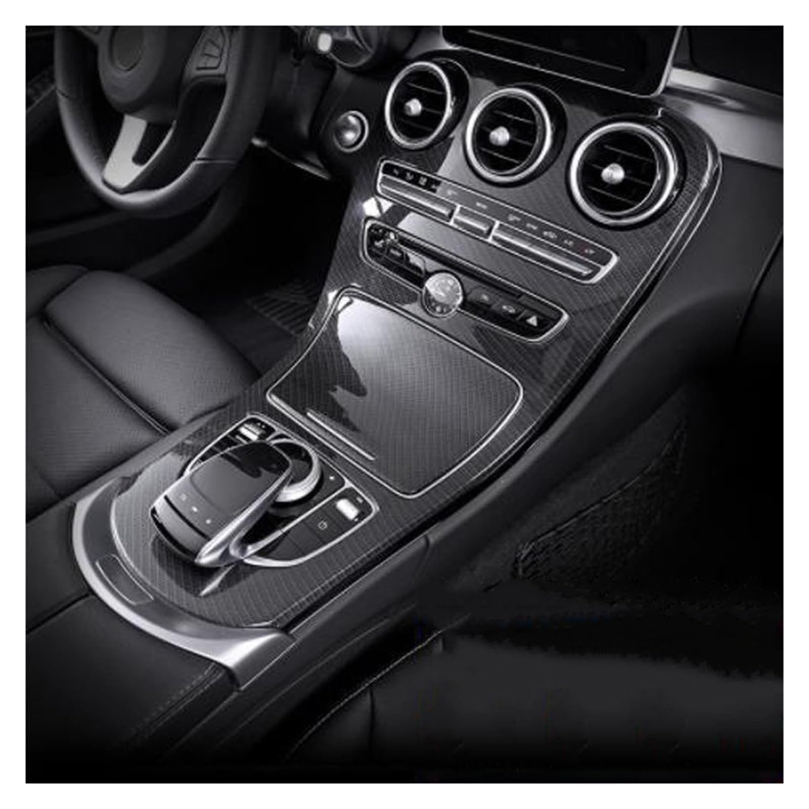 Auto Innenraum Für Benz Für GLC C-Klasse W205 X235 Auto Zentralsteuerung Gangschaltung Panel Abdeckungen Rahmen Innenverkleidung Aufkleber Autozubehör Interieur Zubehör(with Clock B) von Hguvsjd