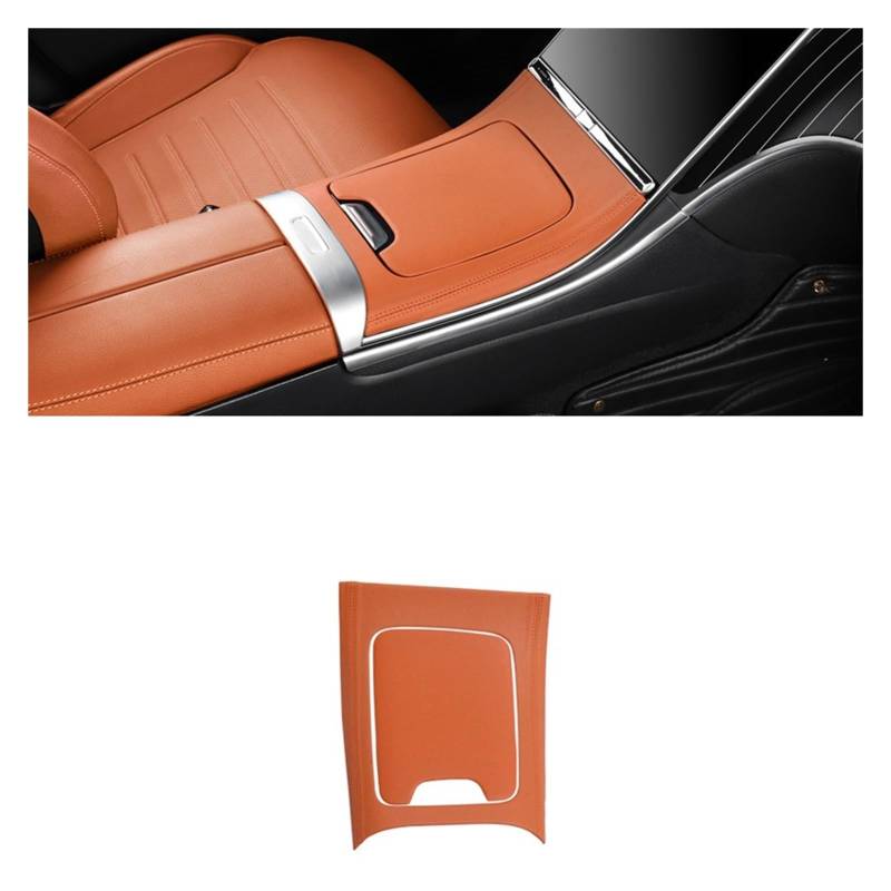 Auto Innenraum Für Benz Für GLC C Klasse W206 C200L C260L Auto PU Leder Zentrale Bedienfeld Patch Innen Modifikation Zubehör Interieur Zubehör(23-24 Brown G) von Hguvsjd