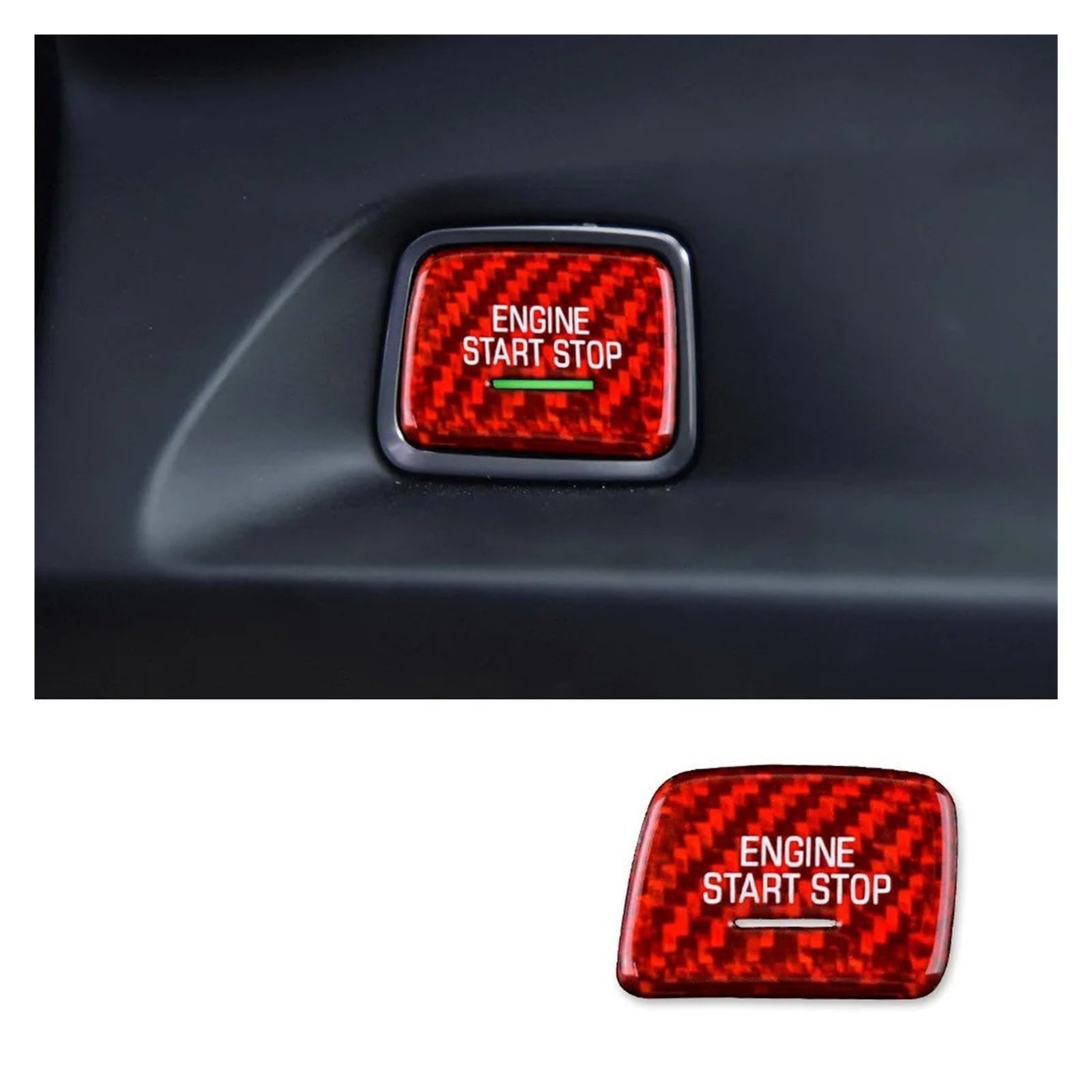 Auto Innenraum Für Chevrolet Für Corvette 2014-2019 Für Camaro 2016-2020 Aufkleber Mit Zündschalter Aus Hartkohlefaser Interieur Zubehör(A Red) von Hguvsjd